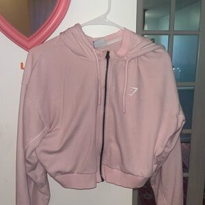 PINK GYMSHARK ZIP UP HOODIE